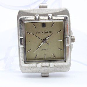 Delta Force Watch Face Womens Silver Tone Stainless Steel Quartz Electroplated
